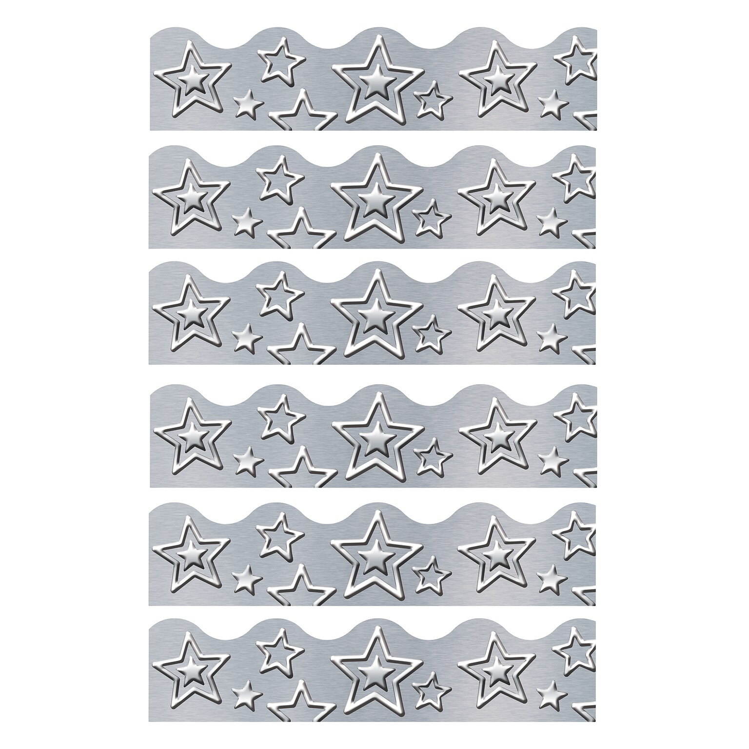 TREND I ? Metal Silver Stars Terrific Trimmer,, 39 Per Pack, 6 Packs (T-92682-6)