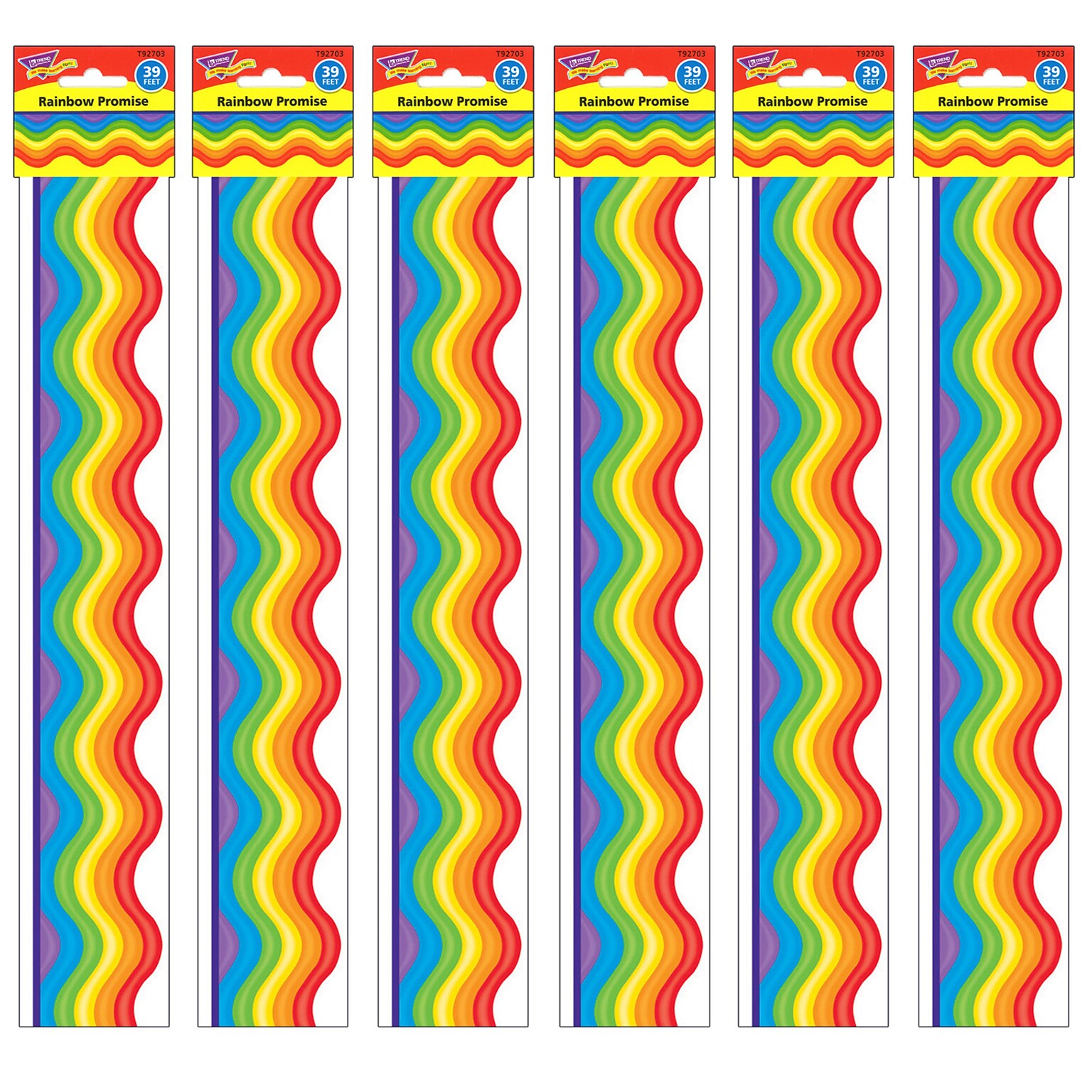 TREND Rainbow Promise Terrific Trimmers, 39 Feet Per Pack, 6 Packs (T-92703-6)