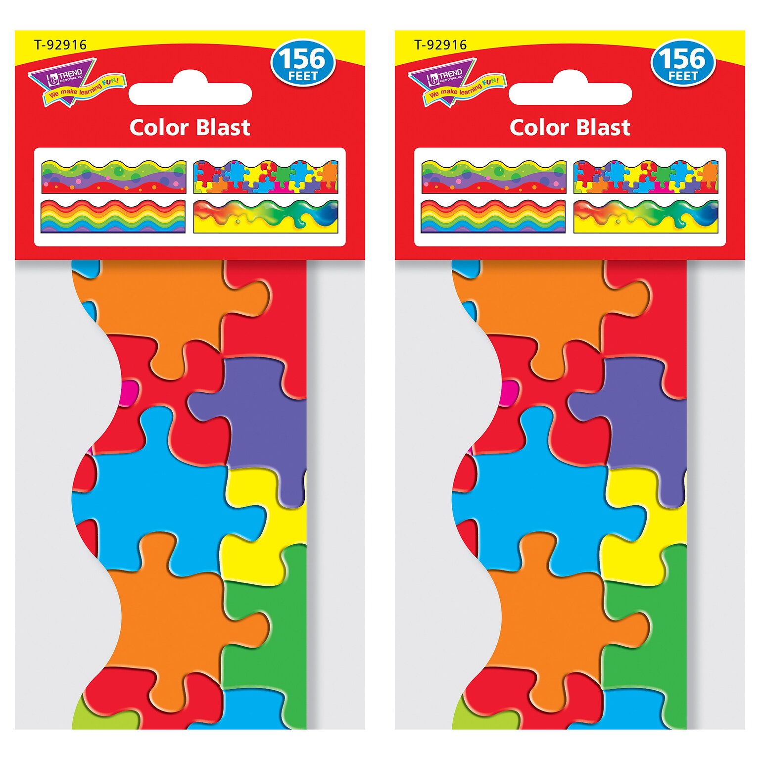 TREND Terrific Trimmers® Scalloped Border Variety Pack, 2.25 x 312, Color Blast (T-92916-2)