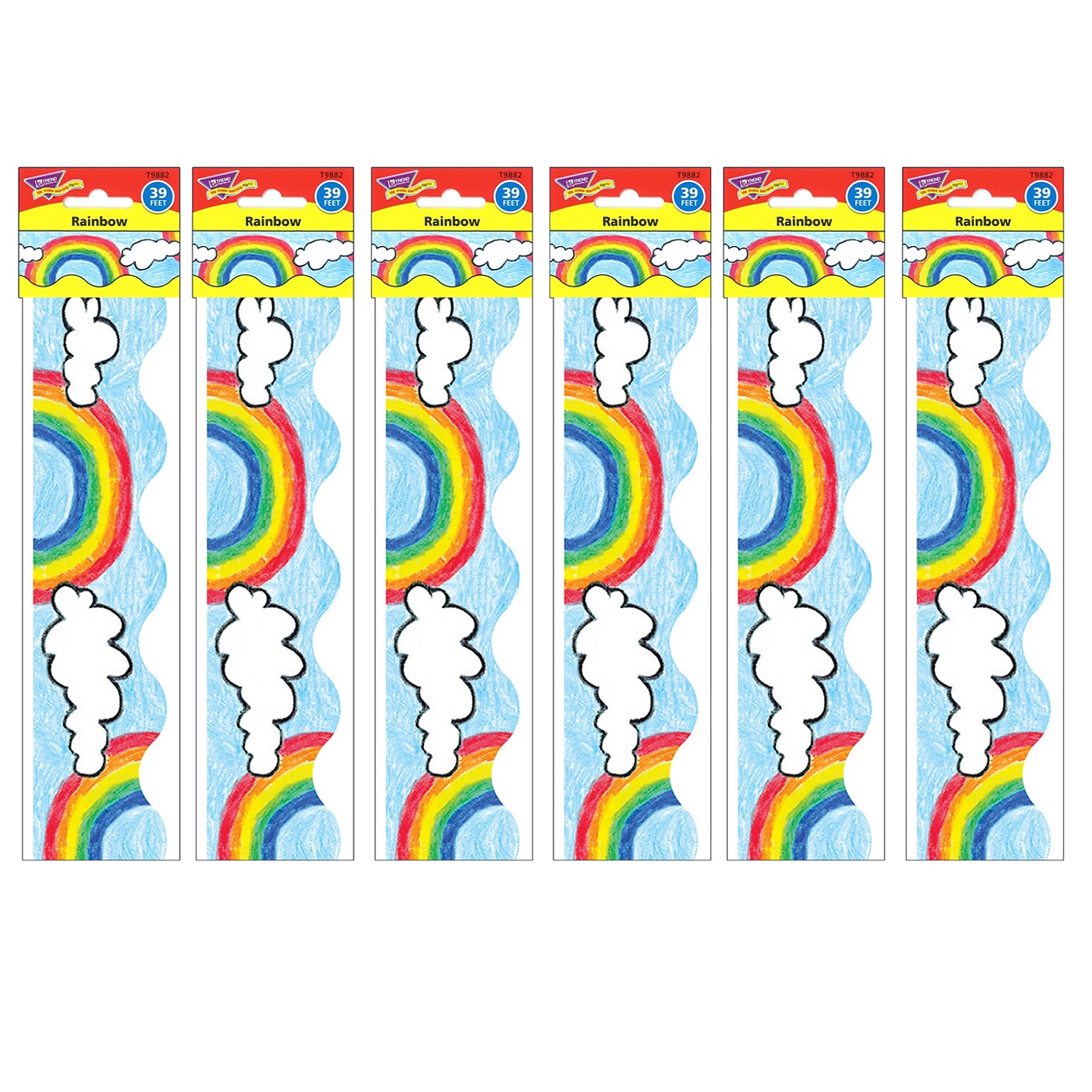 TREND Rainbow Terrific Trimmers, 39 Feet Per Pack, 6 Packs (T-9882-6)