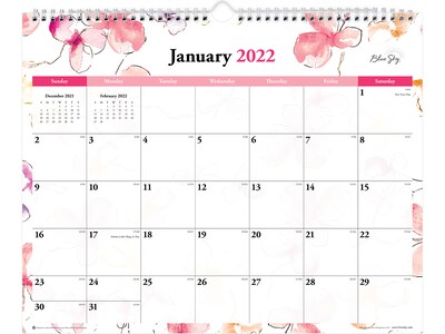 2022 Blue Sky Lindley 12 x 15 Monthly Wall Calendar (117888-22)
