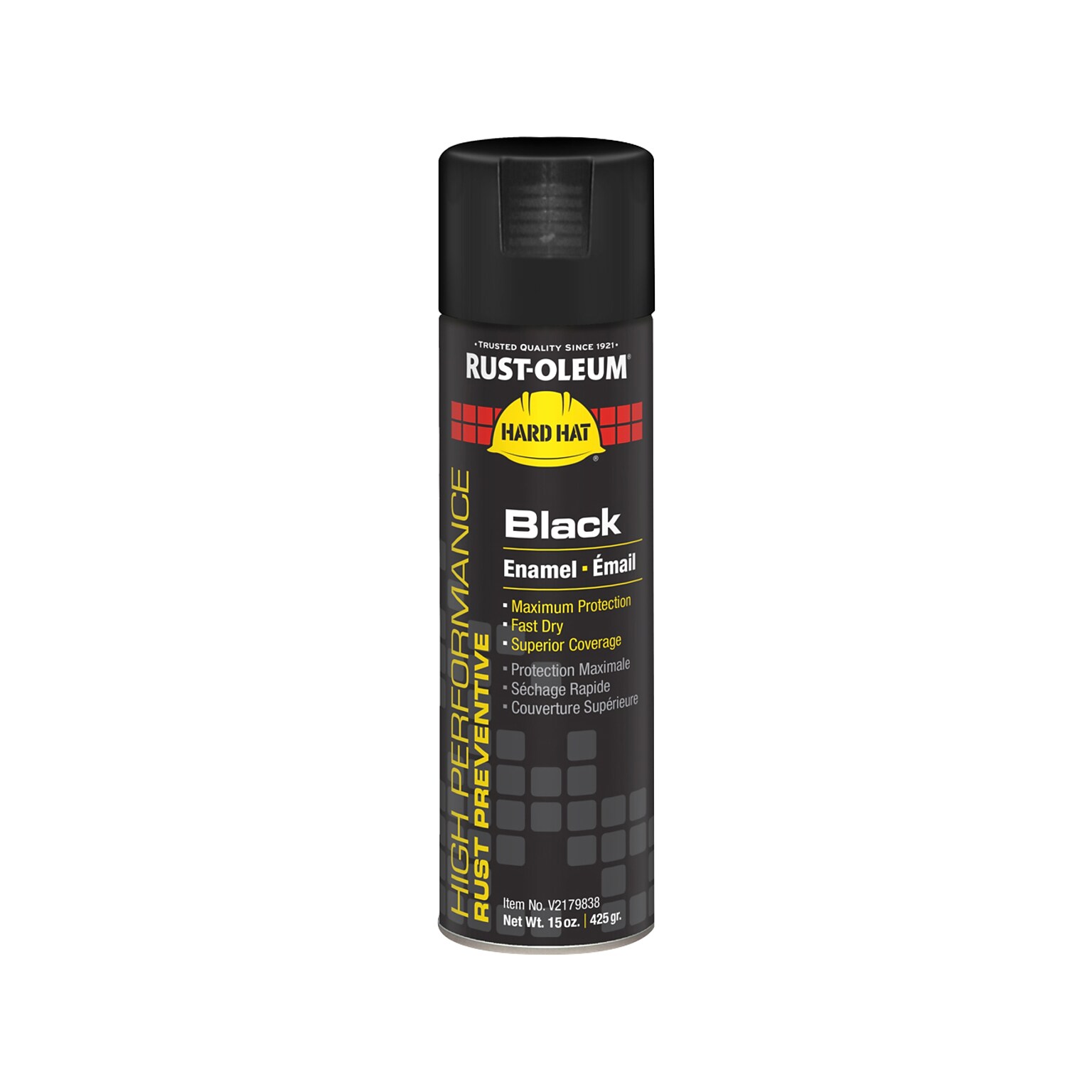 Rust-Oleum Hard Hat V2100 Gloss Spray Paint, Black, 15 oz., 6/Pack (RSTV2179838CT)
