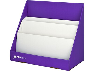 AdirOffice Cardboard 3-Tier Bookshelf, Purple (505-01-PUR)