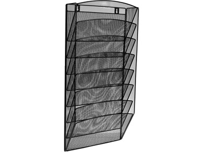 AdirOffice Steel Mesh 8-Pocket Magazine Rack, Black (634-08-BLK)