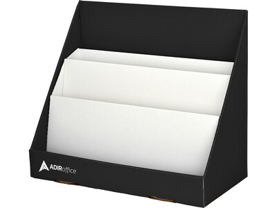 AdirOffice 17.12 3-Shelf Bookcase, Black Composite (505-01-BLK)