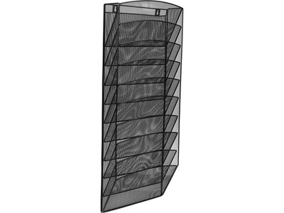 AdirOffice Steel Mesh 10-Pocket Magazine Rack, Black (634-10-BLK)