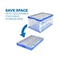 Mount-It! 69 Qt. Hinged Lid Storage Crate, Clear/Blue (MI-909)