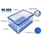 Mount-It! 69 Qt. Hinged Lid Storage Crate, Clear/Blue (MI-909)