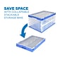 Mount-It! 68.68 Qt. Hinged Lid Storage Bin, Clear/Blue, 3/Pack (MI-910)