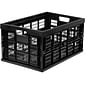Mount-It! 52 Qt. Open Lid Milk Crate, Black, 3/Pack (WI-3003)