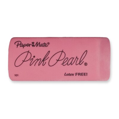 Paper Mate Pink Pearl Block Erasers, Pink, Dozen (70521)