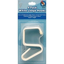 Ashley Productions® Steel/Rubber, Classroom Ledge Hooks for Chalkboard Trays, 5, White, Pack of 4 (