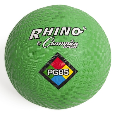 Champion Sports 8-1/2" Nylon/Rubber Playground Ball, Green, Pack of 3 (CHSPG85GN-3)