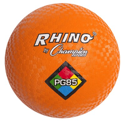 Champion Sports 8-1/2 Nylon/Rubber Playground Ball, Orange, Pack of 3 (CHSPG85OR-3)