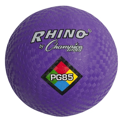Champion Sports 8-1/2 Nylon/Rubber Playground Ball, Purple, Pack of 3 (CHSPG85PR-3)