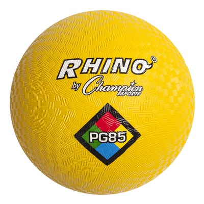 Champion Sports 8-1/2" Nylon/Rubber Playground Ball, Yellow, Pack of 3 (CHSPG85YL-3)