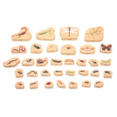 TickiT® Wooden Minibeast Blocks, Set of 33 (CTU73410)