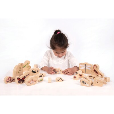 TickiT® Wooden Minibeast Blocks, Set of 33 (CTU73410)
