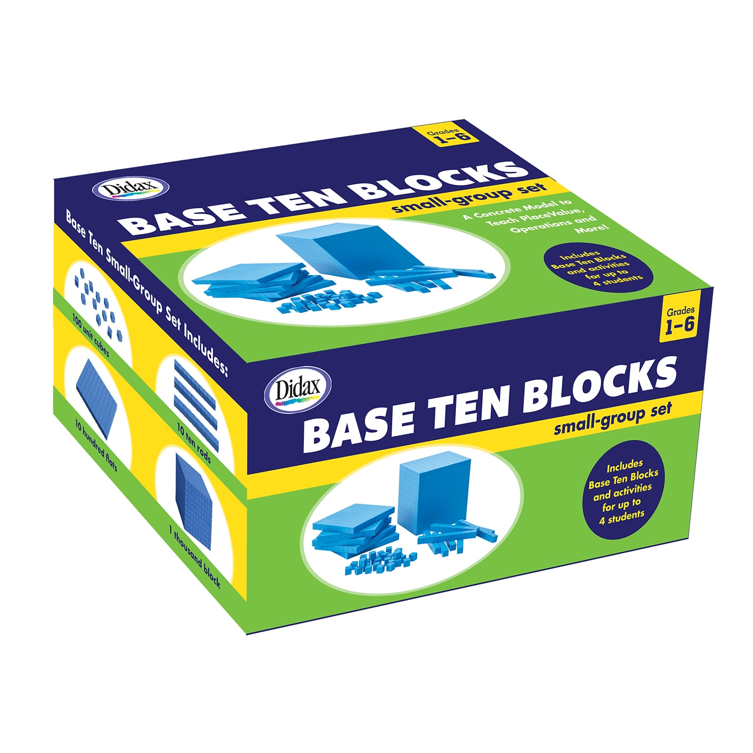 Didax Base Ten Blocks, Small Group Set, 161 Pieces (DD-211738)