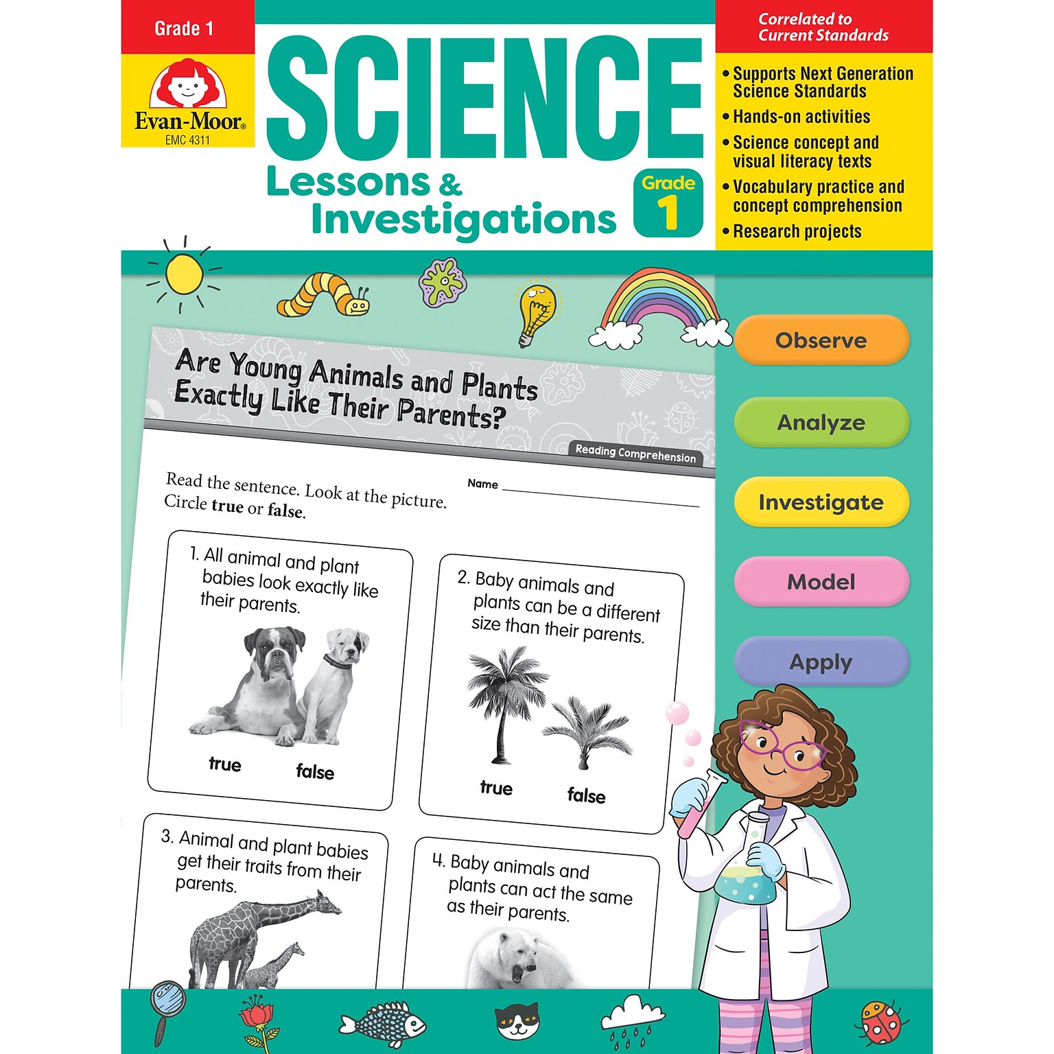 Evan-Moor Educational Publishers Science Lessons and Investigations for Grade 1