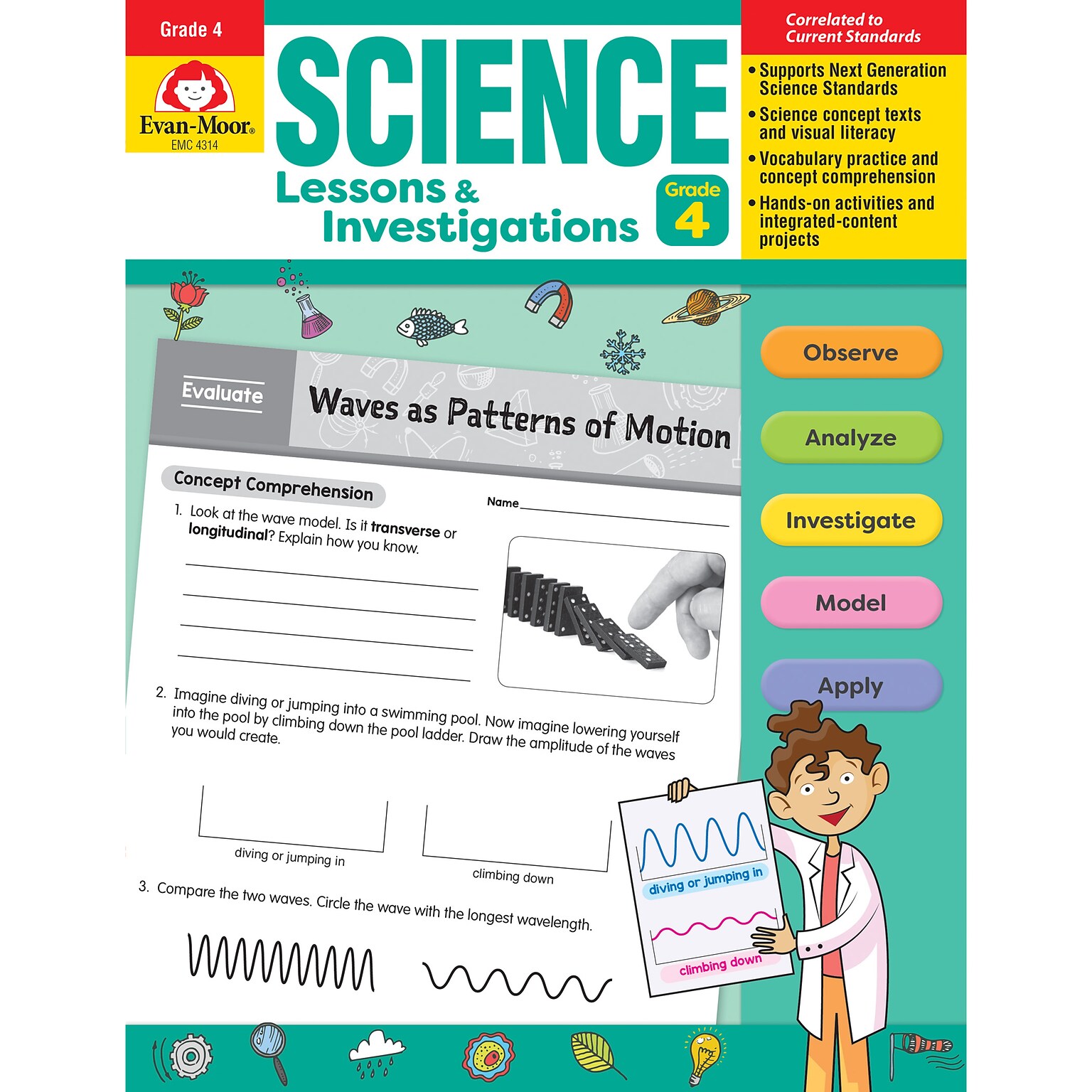 Evan-Moor Educational Publishers Science Lessons and Investigations for Grade 4
