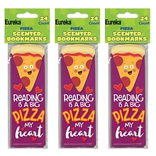 Eureka Pizza Scented Bookmarks, 24 Per Pack, 3 Packs (EU-834023-3)