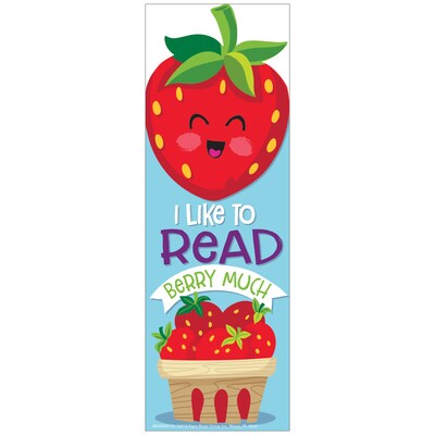 Eureka Strawberry Scented Bookmarks, 24 Per Pack, 3 Packs (EU-834030-3)