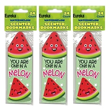 Eureka Watermelon Scented Bookmarks, 24 Per Pack, 3 Packs (EU-834039-3)