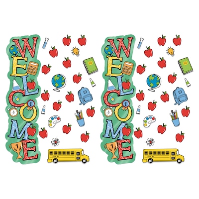 Eureka Back to School Welcome All-In-One Door Decor Kit, 40 Pieces Per Set, 2 Sets (EU-849337-2)