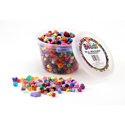 Hygloss Bucket O Beads, 10 oz. Multi Mix/Pack, 3 Packs (HYG6806-3)