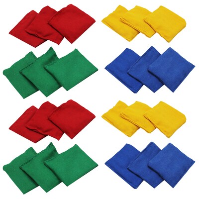 Martin Sports Nylon/Plastic Bean Bags, 2.5 x 3.5, Assorted, 12 Per Pack, 2 Packs (MASBB33-2)