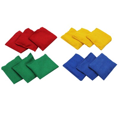 Martin Sports Nylon/Plastic Bean Bags, 2.5" x 3.5", Assorted, 12 Per Pack, 2 Packs (MASBB33-2)