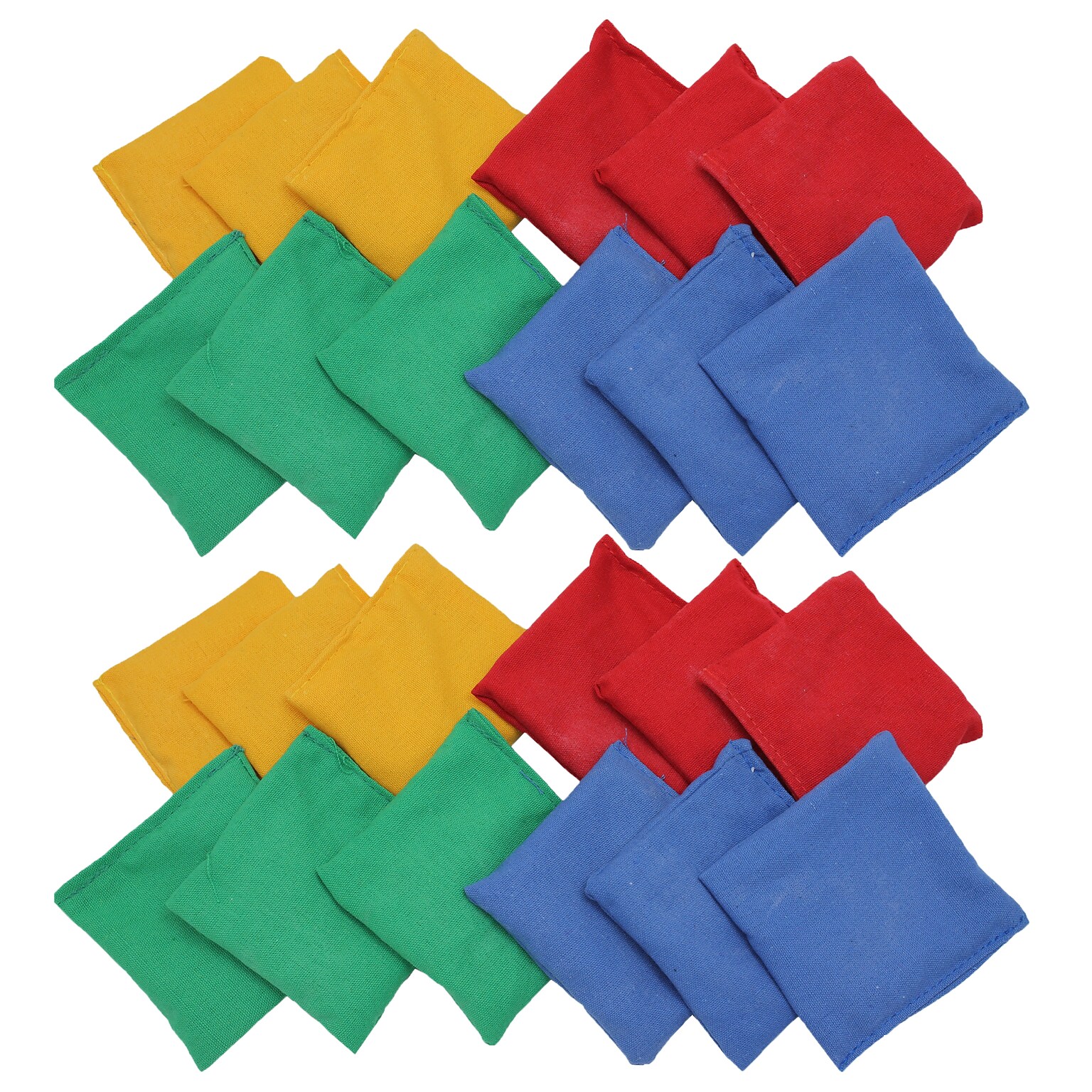 Martin Sports Nylon/Plastic Bean Bags, 3.5 x 3.75, Assorted, 12 Per Pack, 2 Packs (MASBB44-2)