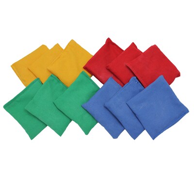 Martin Sports Nylon/Plastic Bean Bags, 3.5" x 3.75", Assorted, 12 Per Pack, 2 Packs (MASBB44-2)