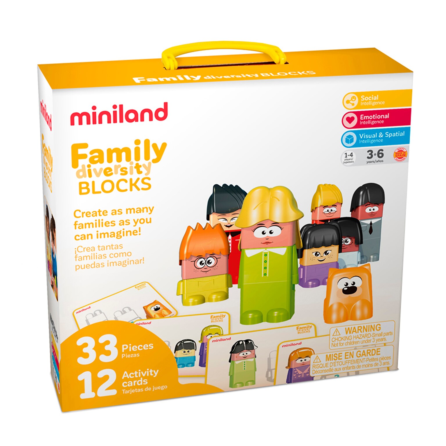 Miniland Educational Family Diversity Blocks, 45/Set (MLE32365)