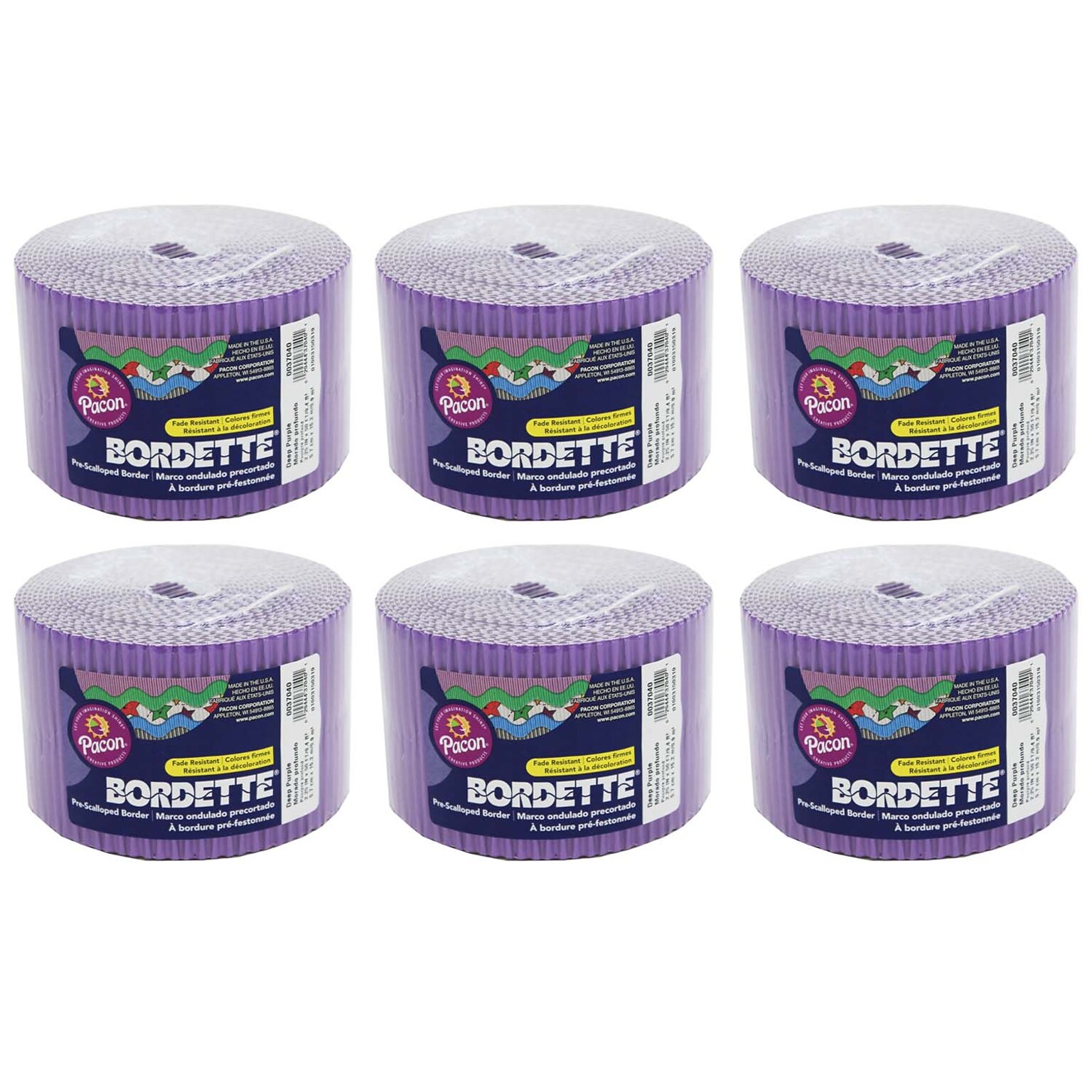 Bordette Decorative Border, 2-1/4 x 50, Deep Purple, 6 Rolls (PAC37046-6)