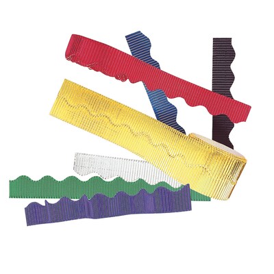 Bordette Decorative Border, 2-1/4 x 25, Metallic Red, 3 Rolls (PAC37810-3)