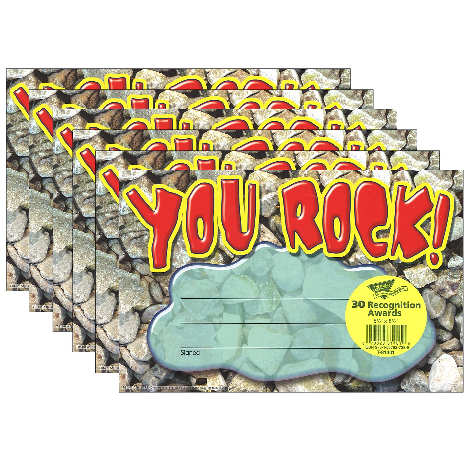 TREND You Rock! Recognition Awards, 30 Per Pack, 6 Packs (T-81401-6)