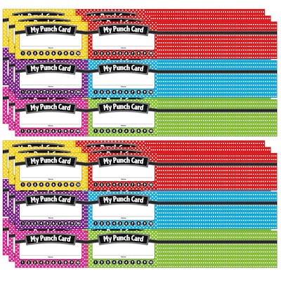 Teacher Created Resources Polka Dots Punch Cards, 60 Per Pack, 6 Packs (TCR5608-6)