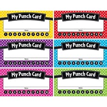 Teacher Created Resources Polka Dots Punch Cards, 60 Per Pack, 6 Packs (TCR5608-6)