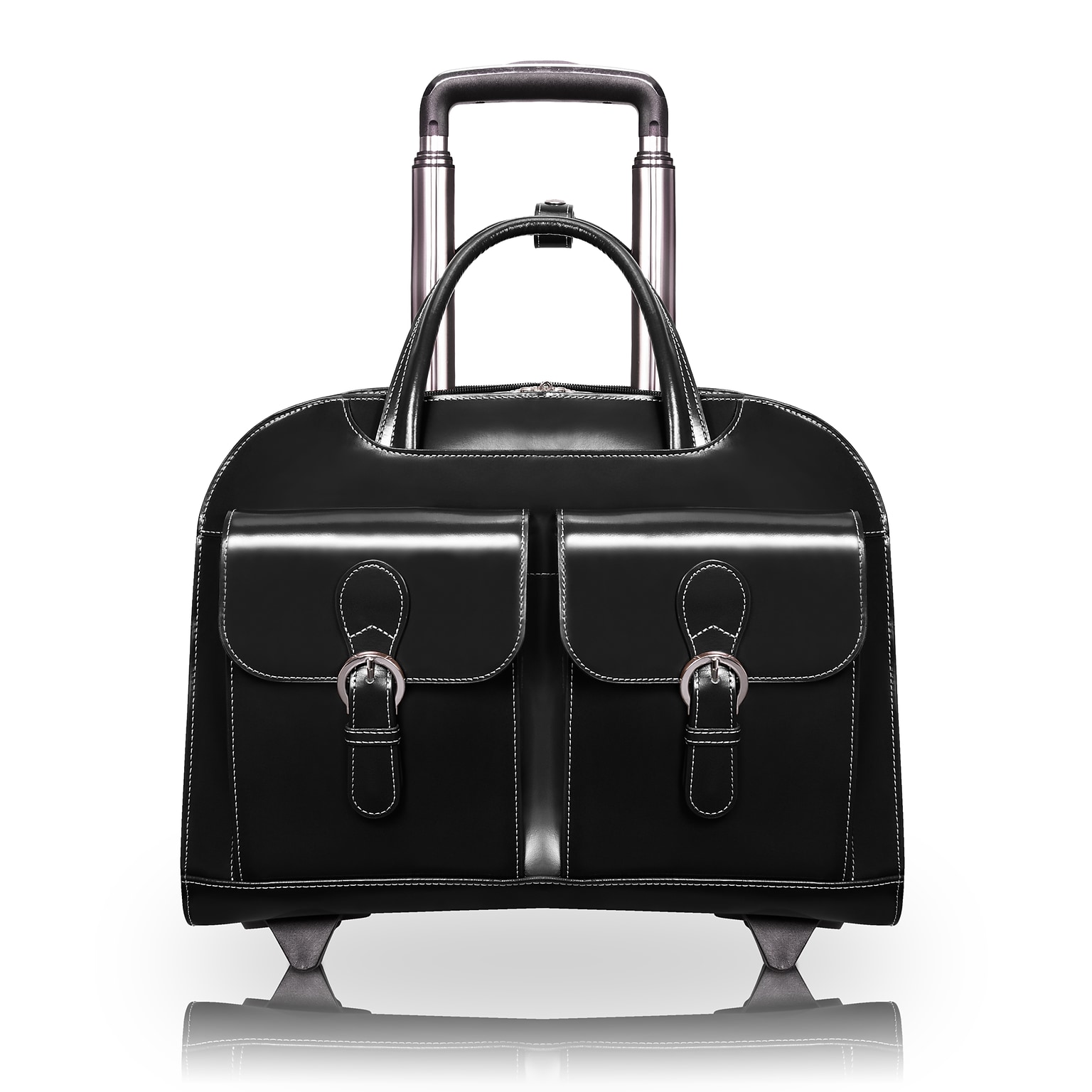 McKlein W Series Laptop Briefcase, Black Leather (96185A)