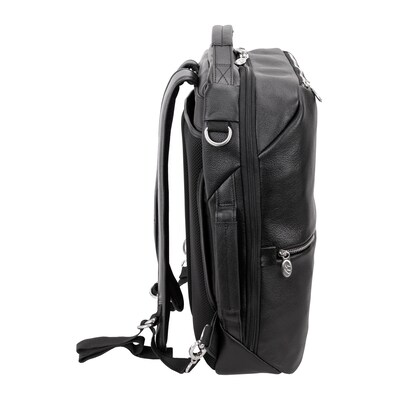 McKlein U Series East Side Laptop Backpack, Black Leather (18875)