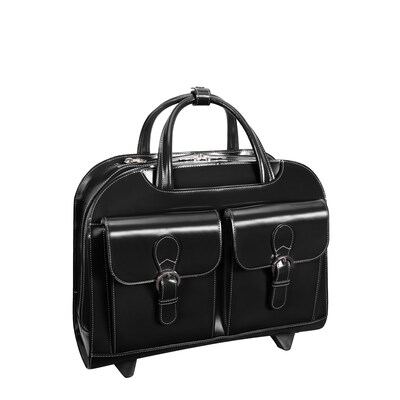 McKlein W Series Laptop Briefcase, Black Leather (96185A)