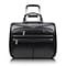 McKlein Limited Edition Laptop Rolling Briefcase, Black Leather (80505C)