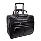 McKlein Limited Edition Laptop Rolling Briefcase, Black Leather (80505C)