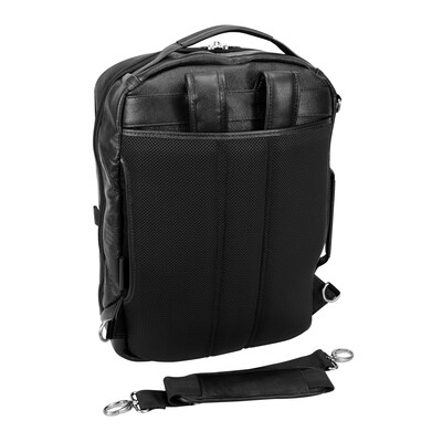 McKlein U Series East Side Laptop Backpack, Black Leather (18875)