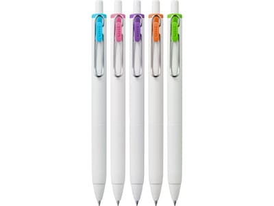 uni-ball one Retractable Gel Pen, Medium Point, Assorted Ink, 5/Pack (70381)