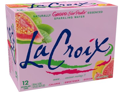 Lacroix Guava Sao Paulo Sparkling Seltzer Water, 12 Fl. Oz., 12 Cans/Pack, 2 Packs/Carton (15021761)