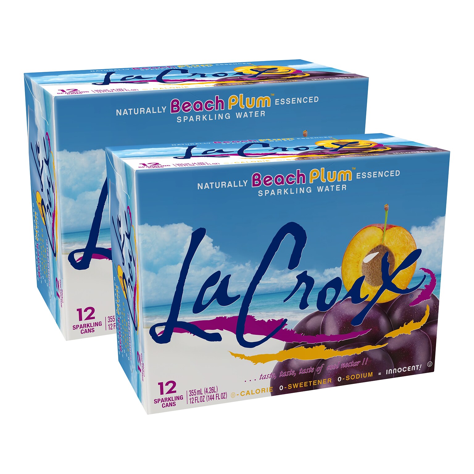Lacroix Beach Plum Sparkling Seltzer Water, 12 oz., 24/Carton (15021762)
