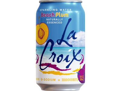 Lacroix Beach Plum Sparkling Seltzer Water, 12 Fl. Oz., 12 Cans/Pack, 2 Packs/Carton (15021762)